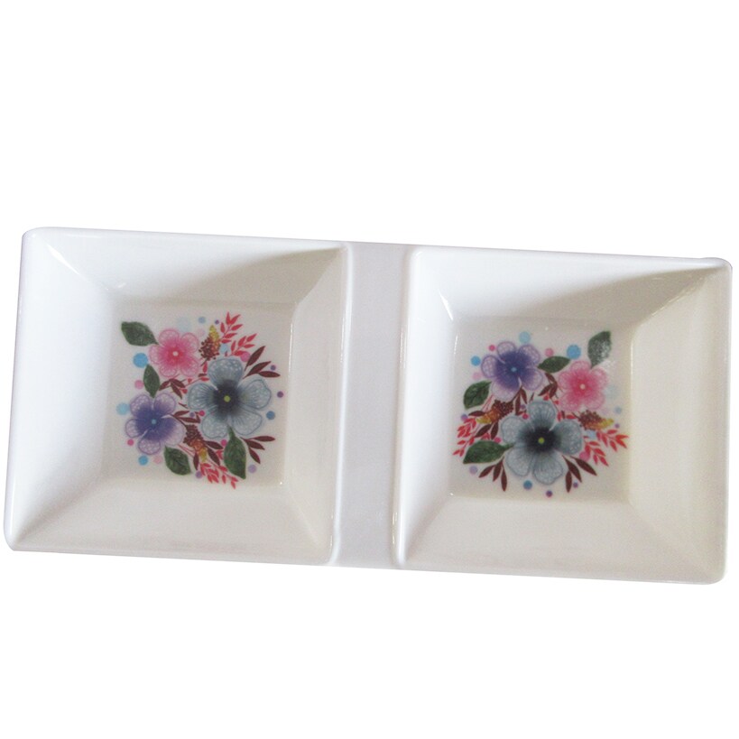 Melamine Dual Dipping Sauce Tray