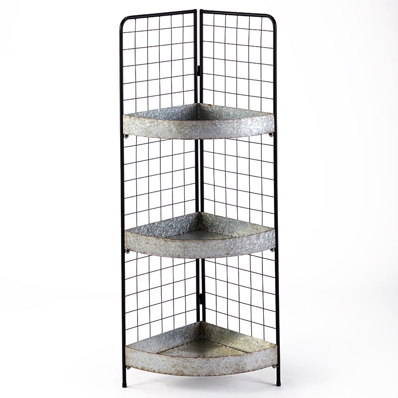 3-Tier Metal Corner Shelf