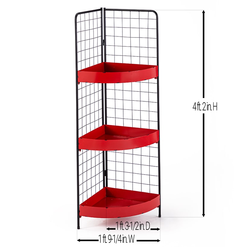 3-Tier Metal Corner Shelf