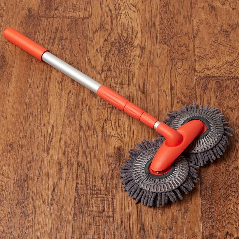 Microfiber Car Cleaning Brush with Double Mop, Extends 44" Q437
