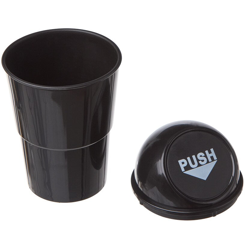 Waterproof Mini Car Trash Bin with Spring Door System
