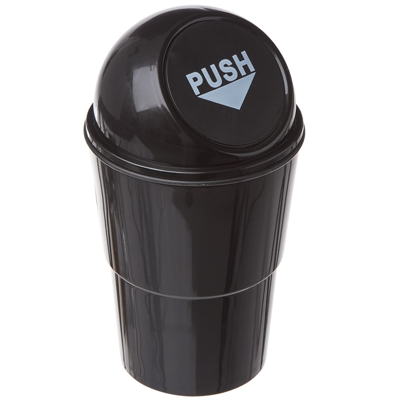Waterproof Mini Car Trash Bin with Spring Door System