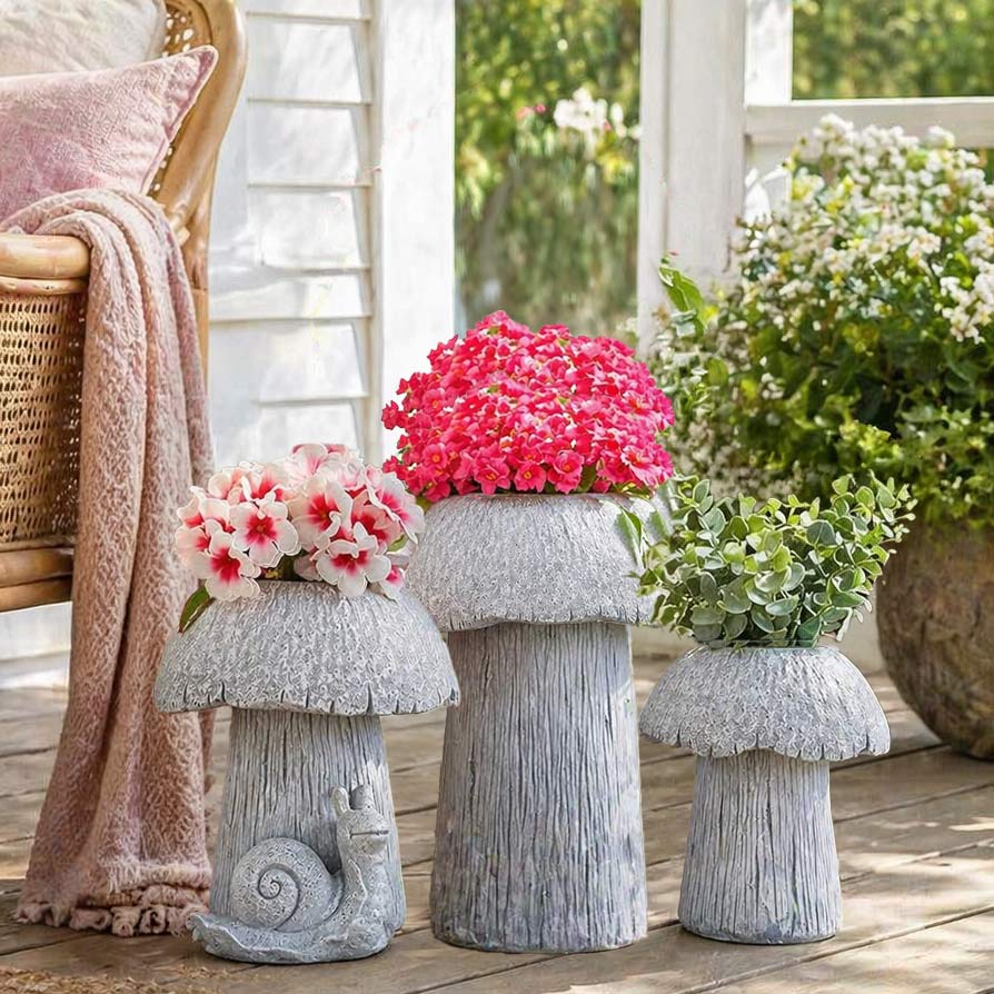 Mushroom Planter Gray Garden W352352