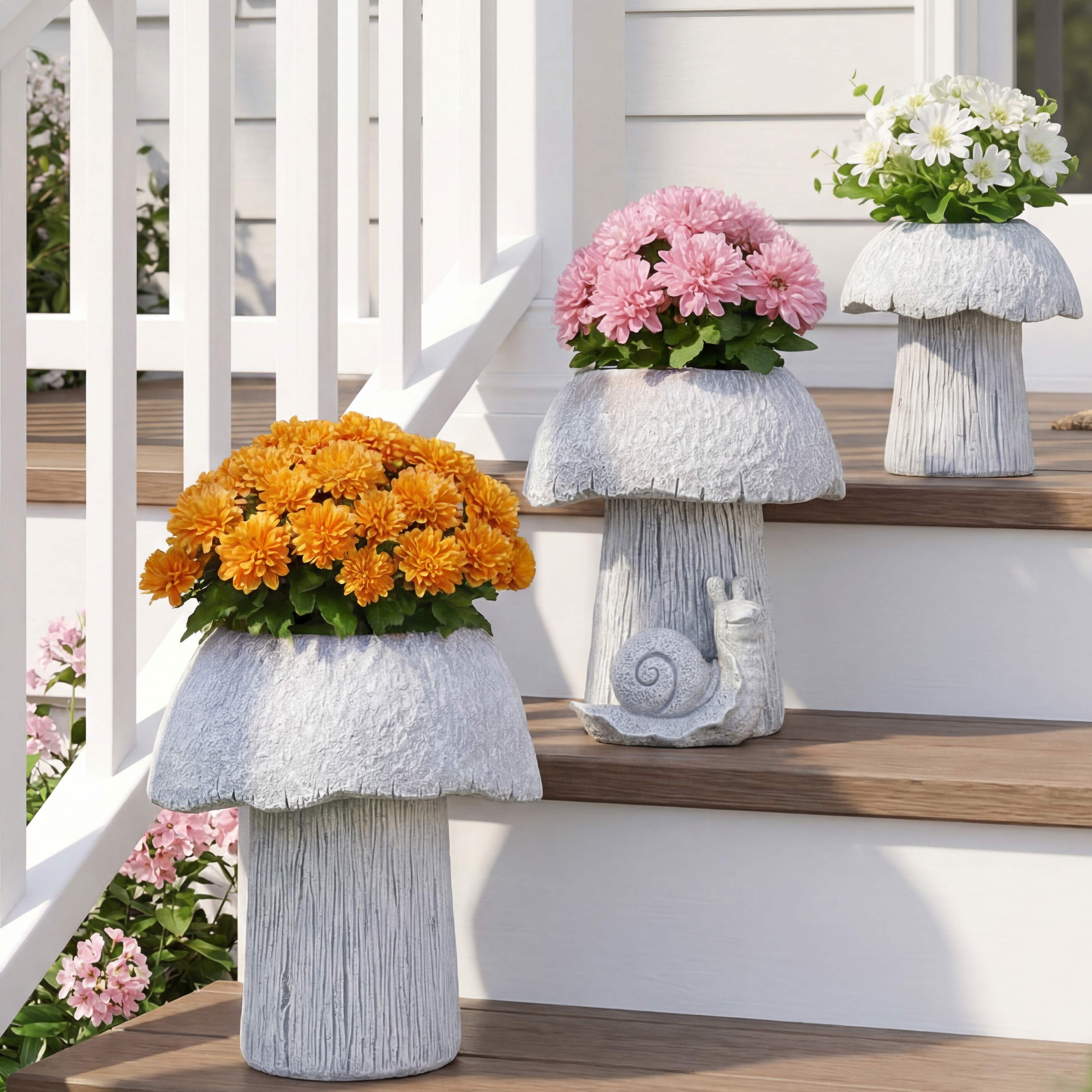 Mushroom Planter Gray Garden W352352