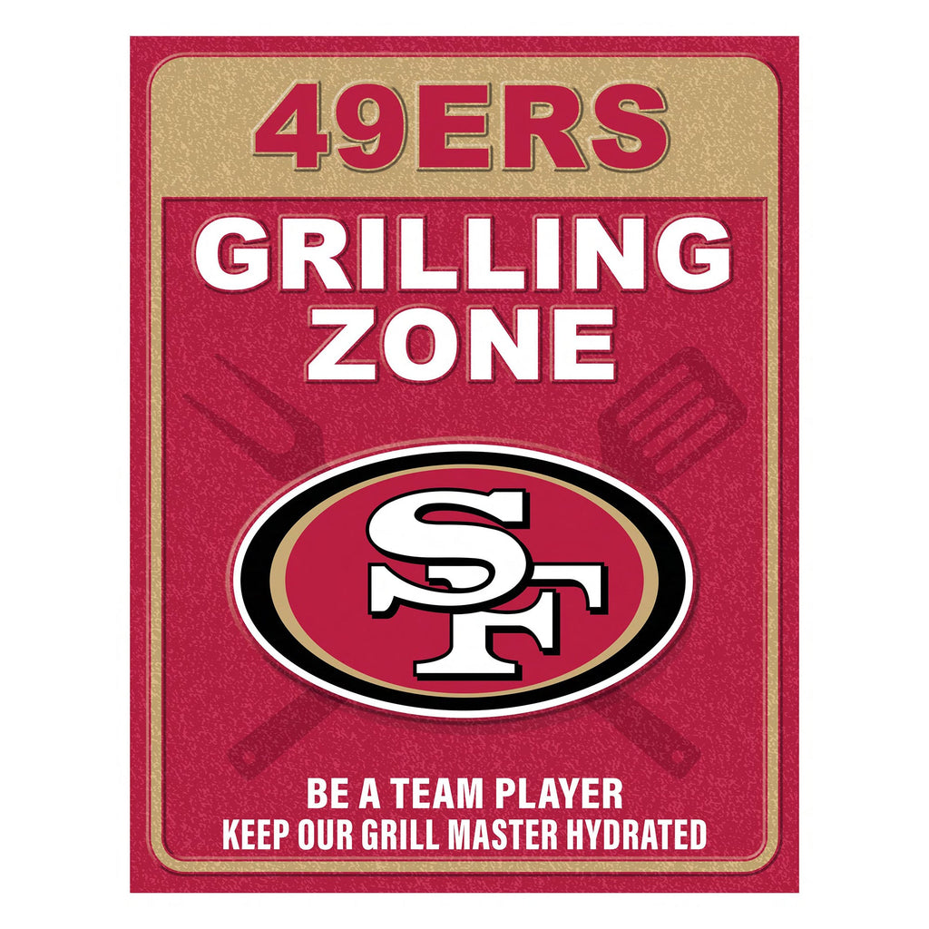 NFL Grill Zone Metal Sign