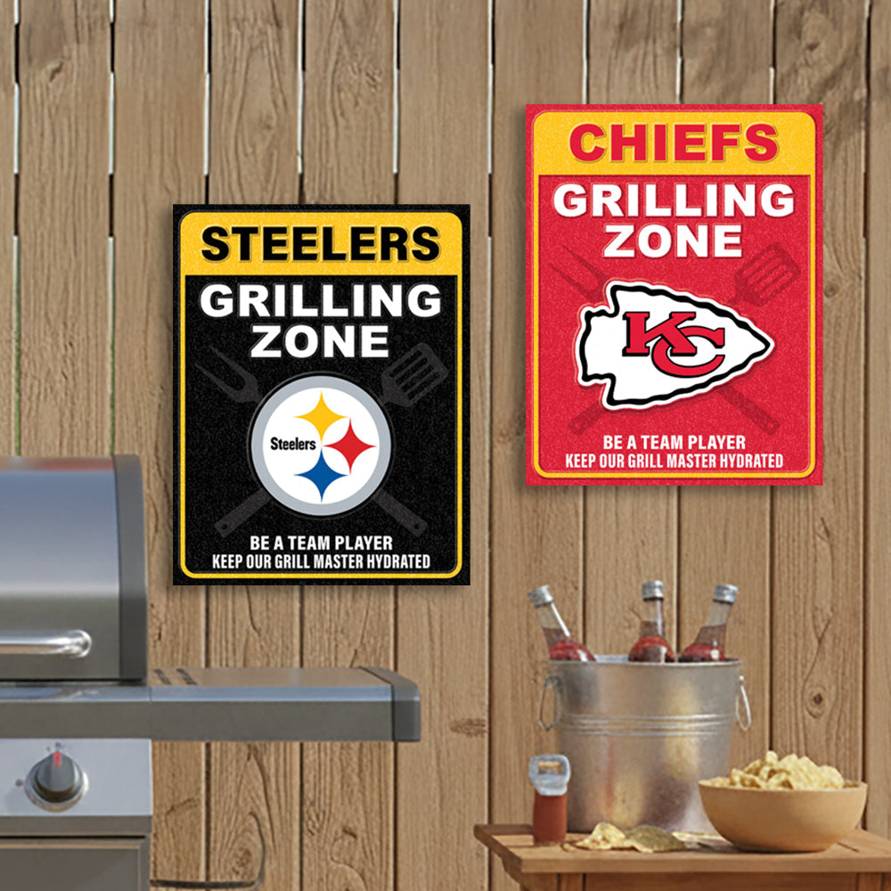 NFL Grill Zone Metal Sign