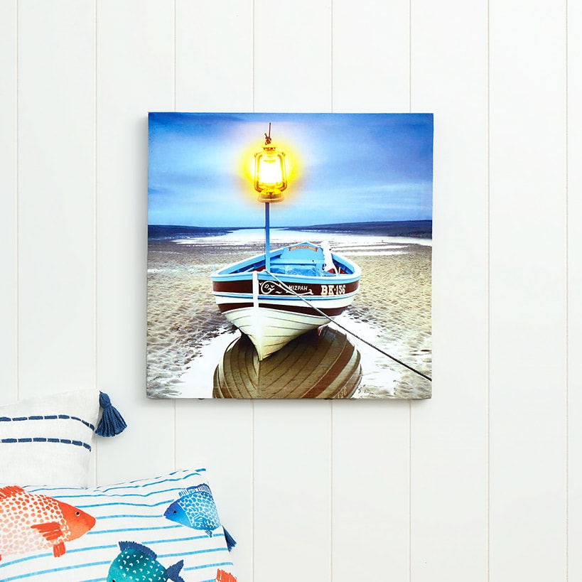 Coastal Lighted Canvas Wall Art - Buoys, Candle, or Coastal