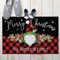 Personalized Gnome Buffalo Check Doormat