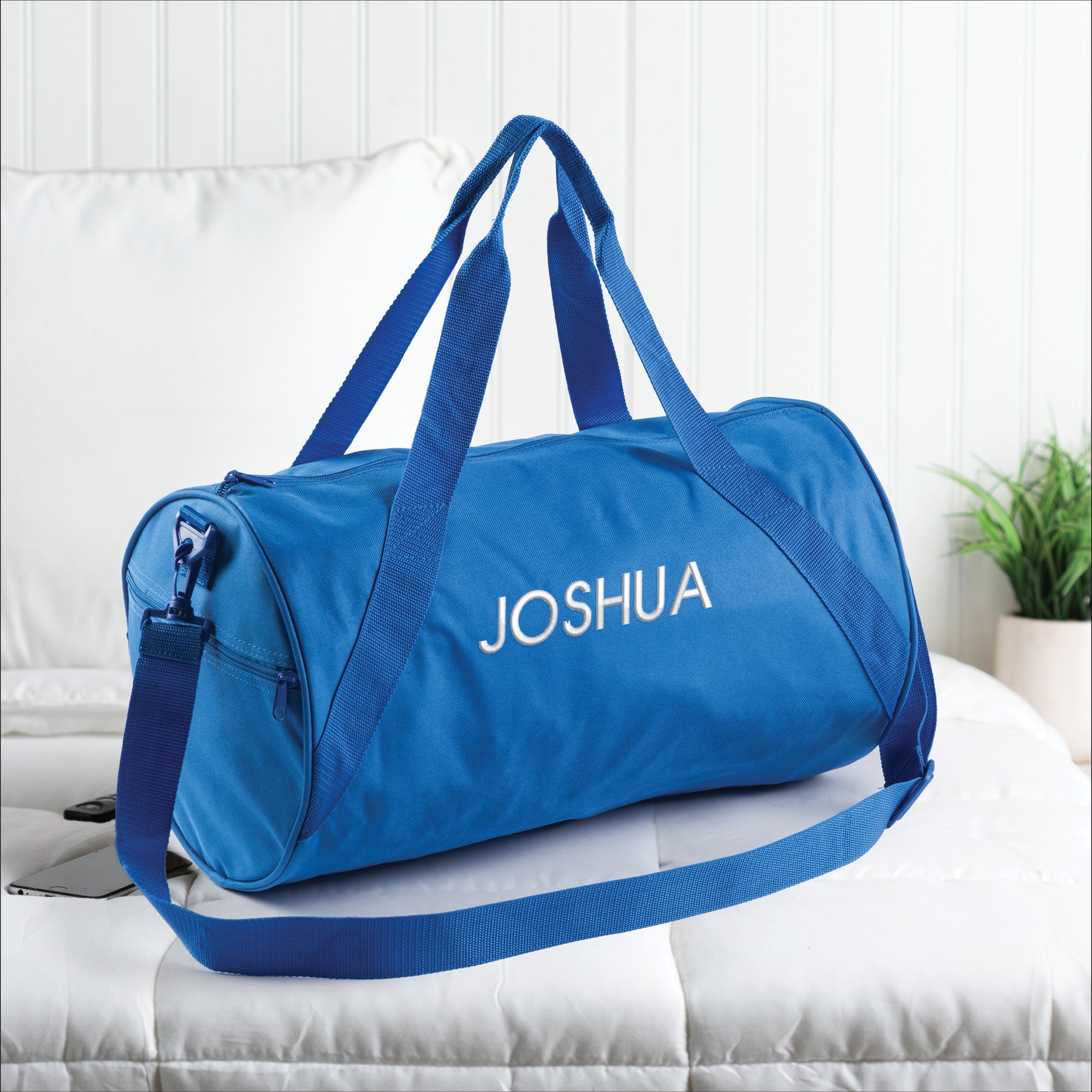 Personalized Travel Bag with White Block Name