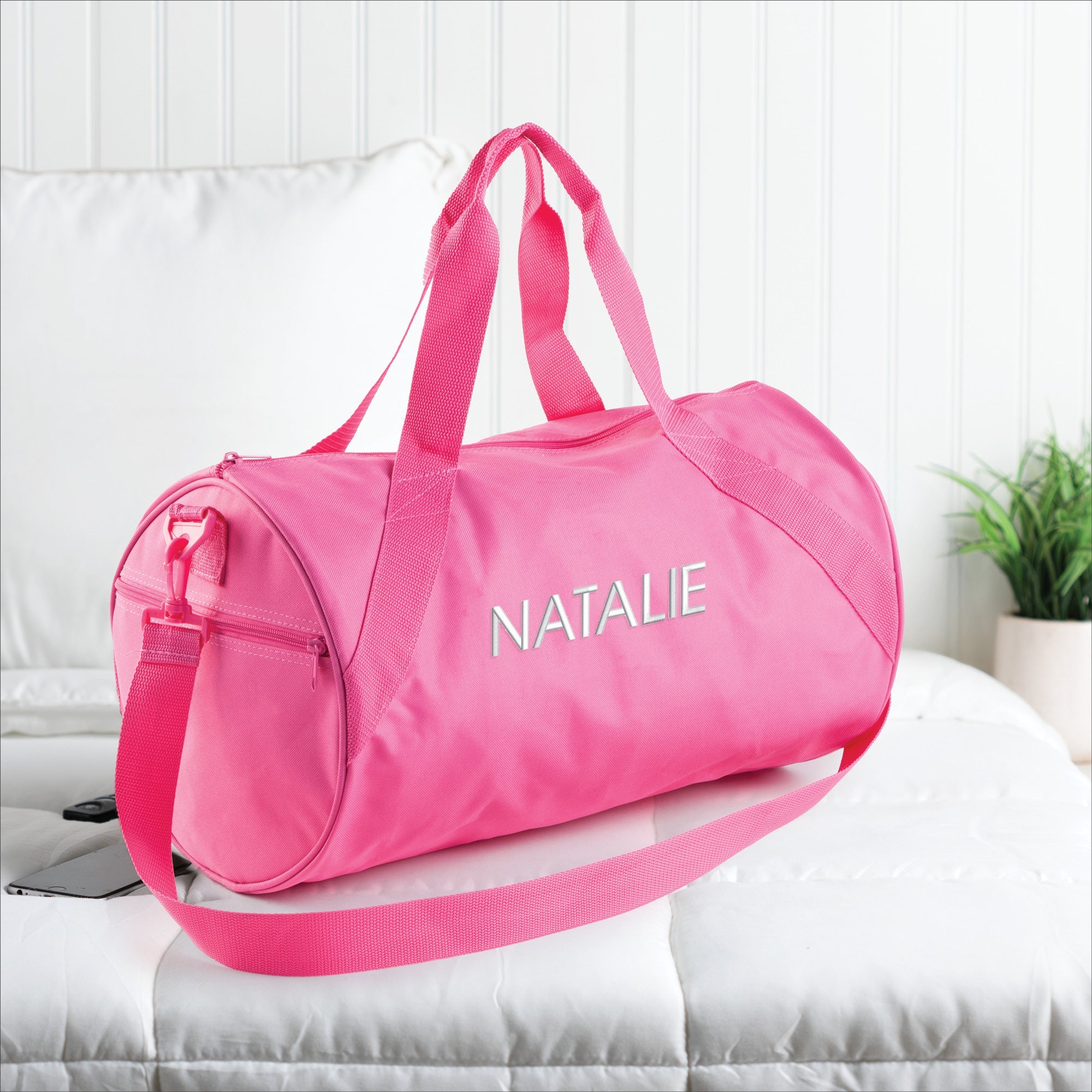 Personalized Travel Bag with White Block Name
