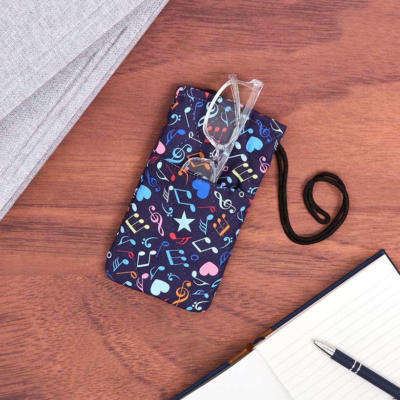 Quilted Glasses Case with String N818