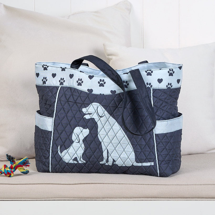 Quilted Tote with Cat Paw Print A254