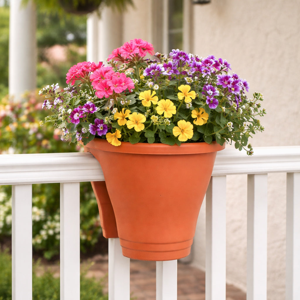 Terracotta Rail Planter for Deck or Balcony I441