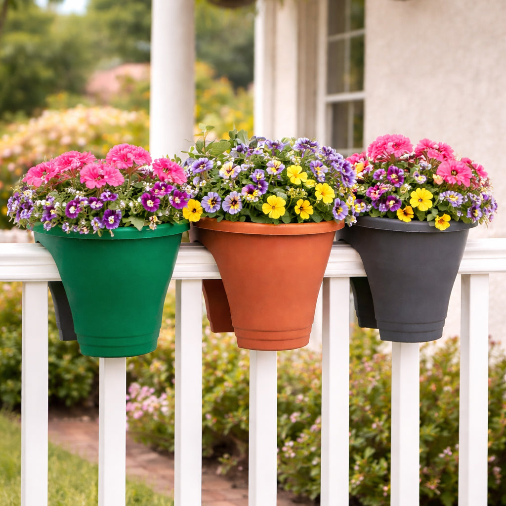 Terracotta Rail Planter for Deck or Balcony I441