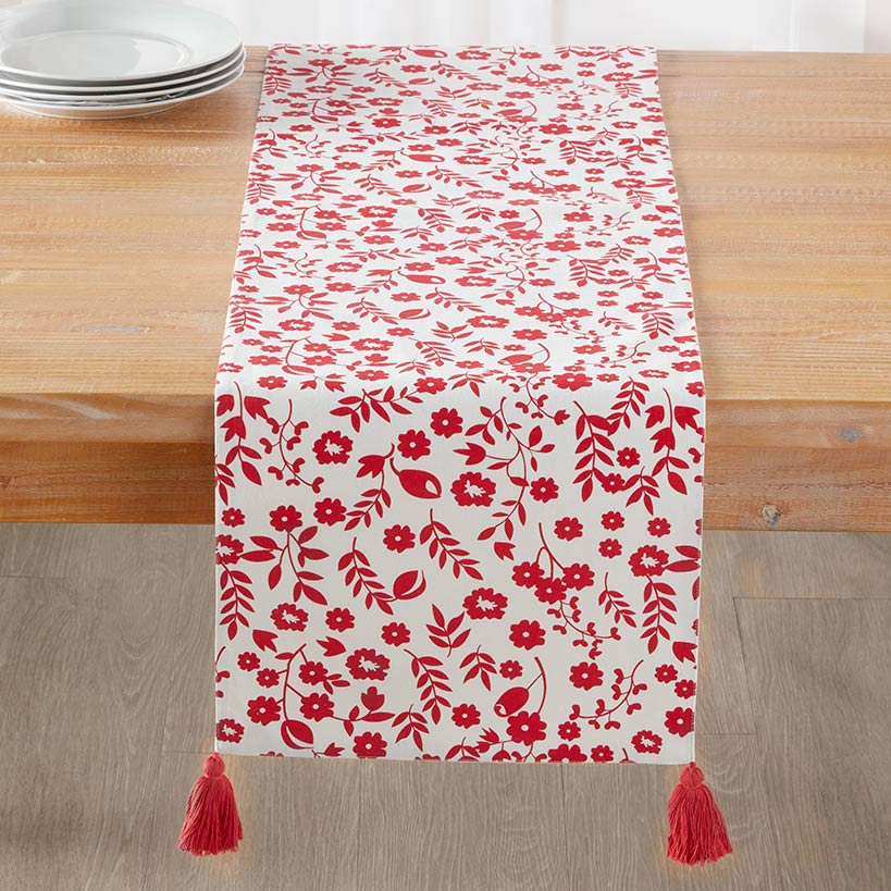 Red Floral Set of 4 Placemats or Runner P19920