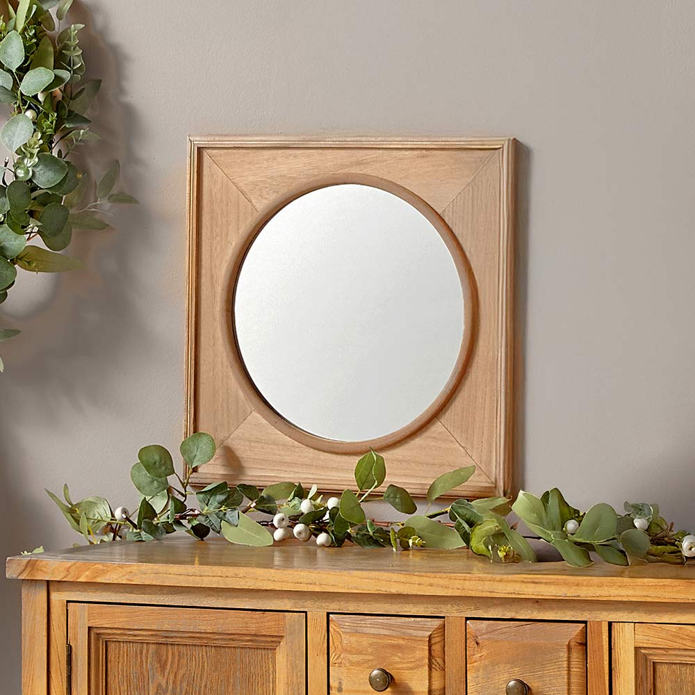 Rustic Square Framed Mirror D420