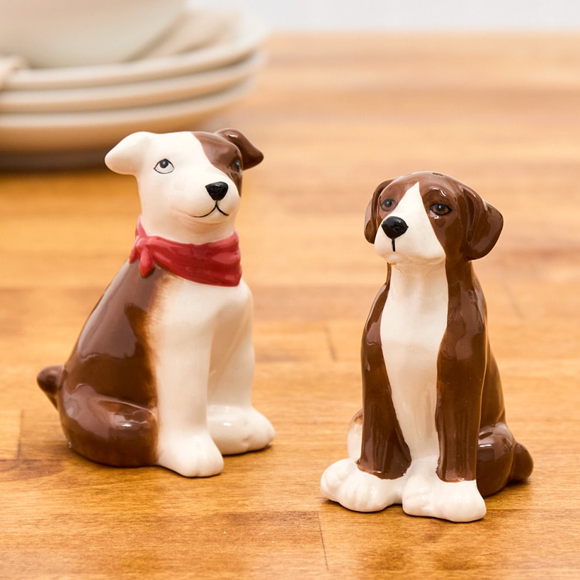 Tail-Wagging Dog Tabletop Collection - Cookie Jar or Salt and Pepper