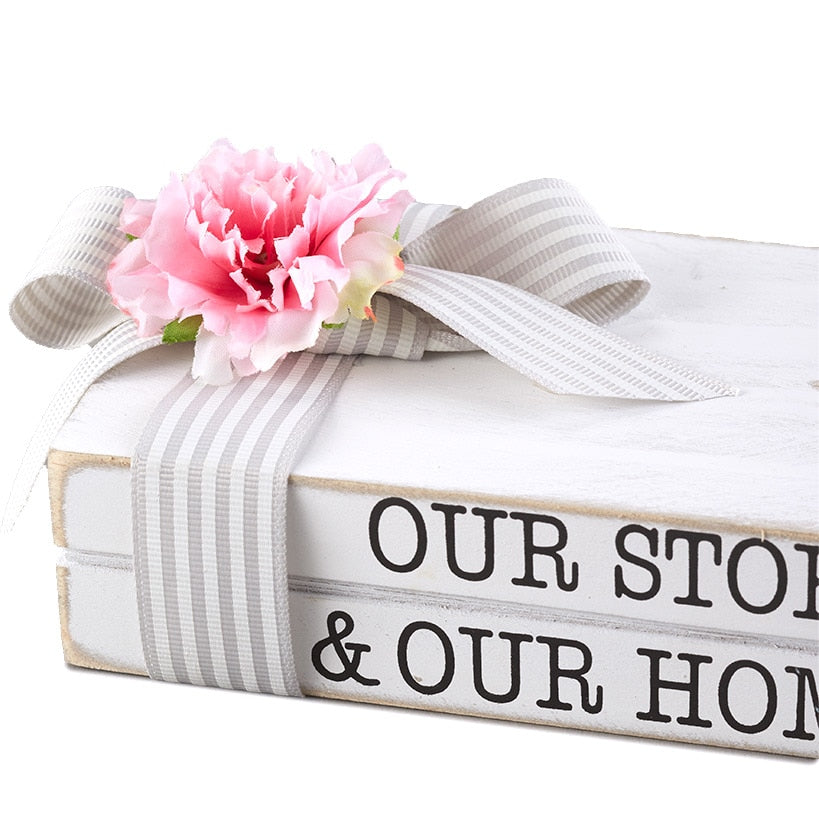 Set of 2 Vintage Book Decor Accents