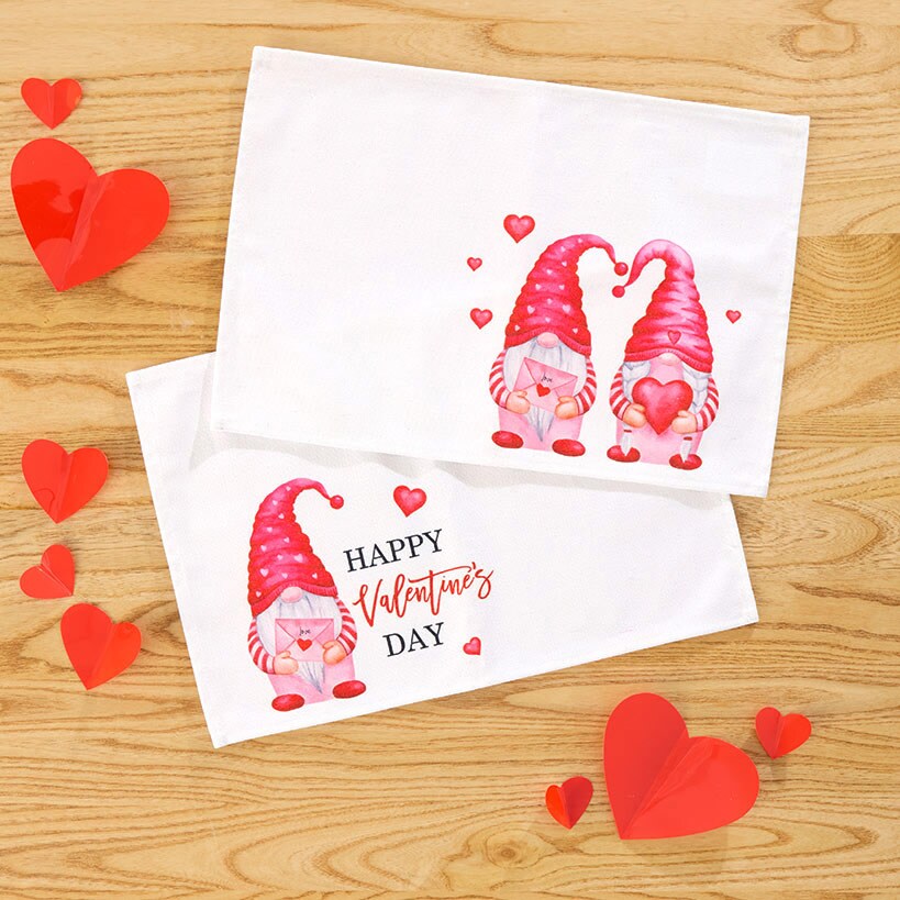 Valentine's Day Whimsical Gnome Printed Tabletop Collection
