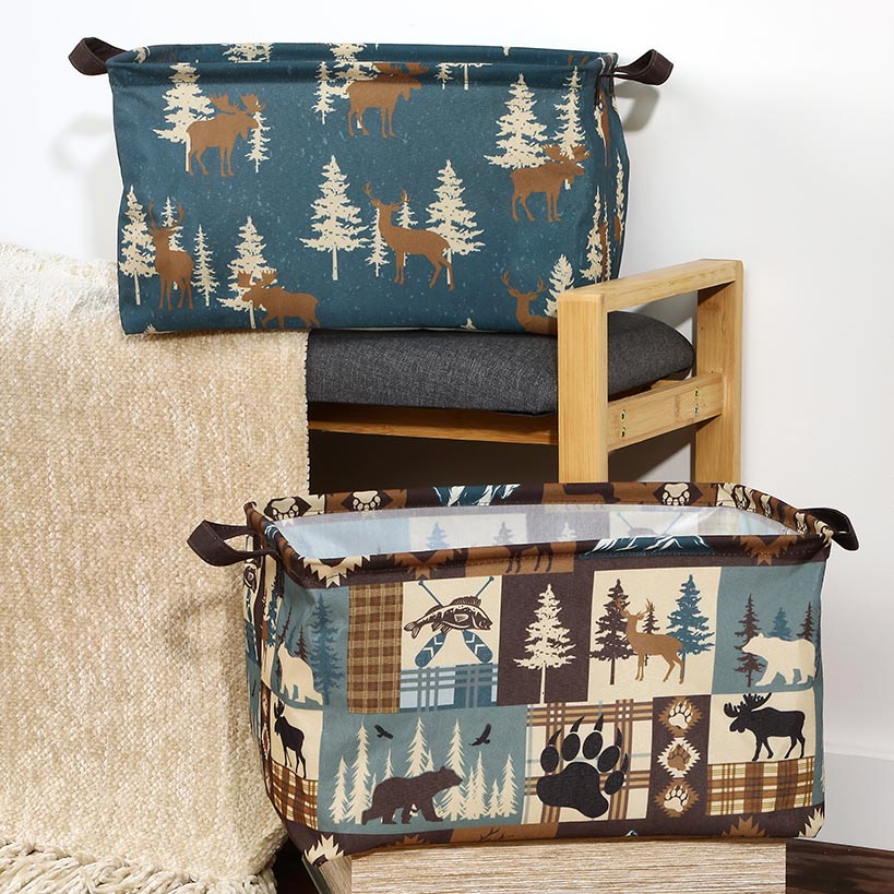 Printed Storage Baskets Set of 2 V3593