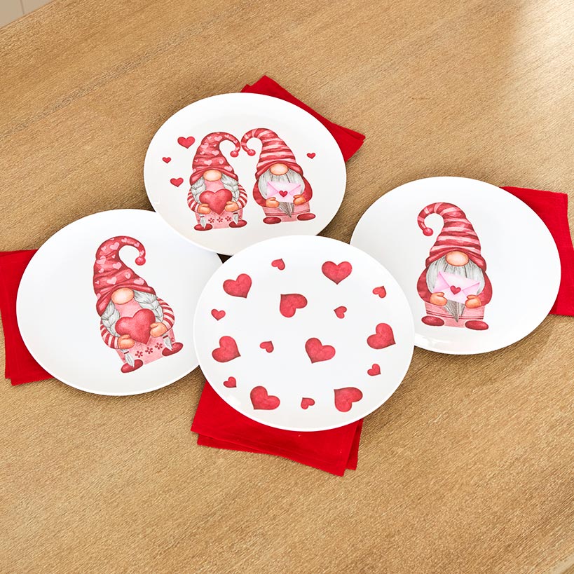 Valentine's Day Whimsical Gnome Printed Tabletop Collection