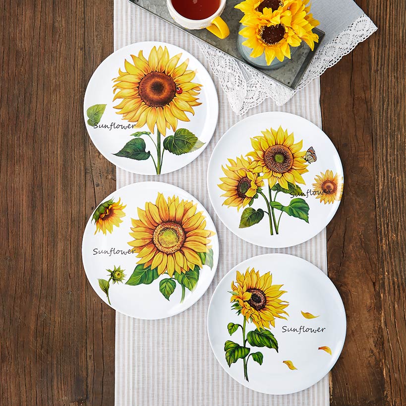 Summer Dining Melamine Plates Set of 4