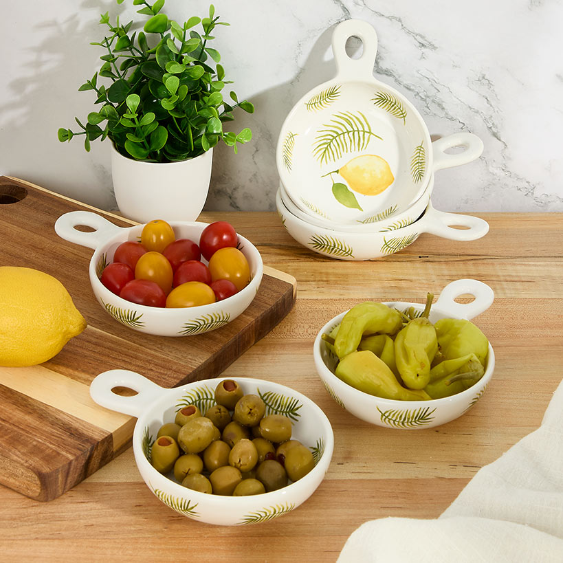 Temp-tations® Skillet-Shaped Ceramic Dip Bowls - Set of 6