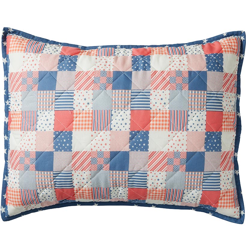 Patriotic Check Sham Accent Pillow E38563