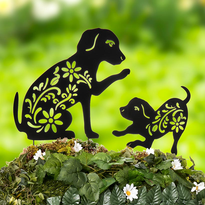 Silhouette Animal Stake Cat or Dog