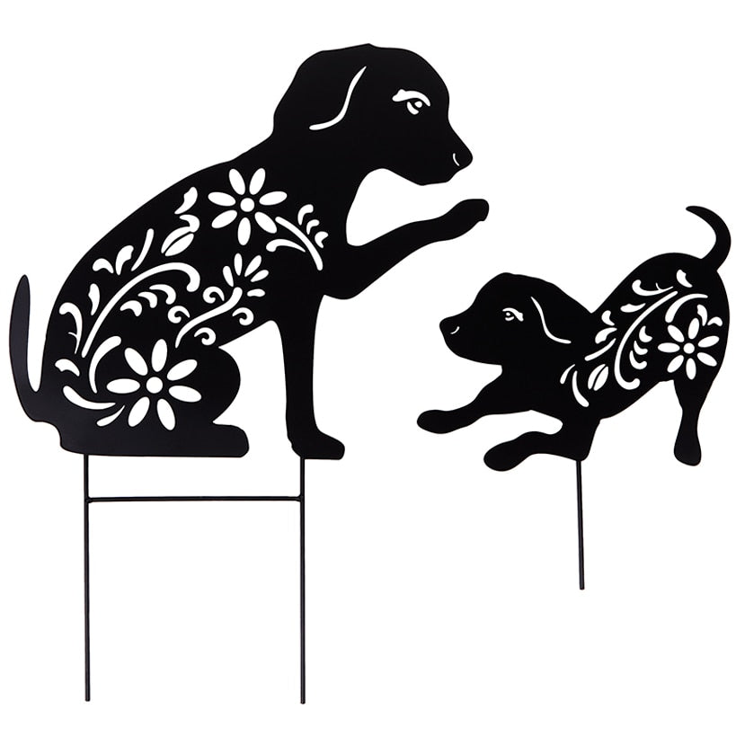 Silhouette Animal Stake Cat or Dog