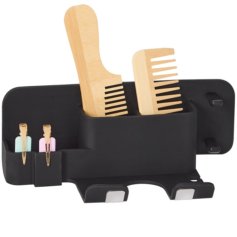 Wall-Mounted Silicone Hair Dryer and Accessories Holder
