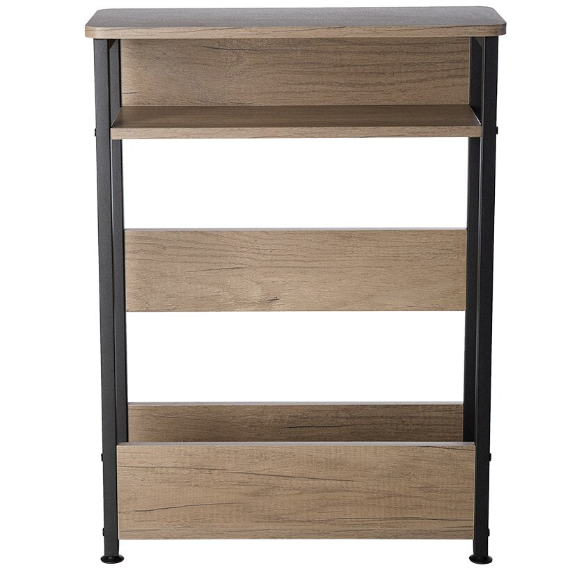 Narrow End Table with Shelf and Magazine Holder B4726