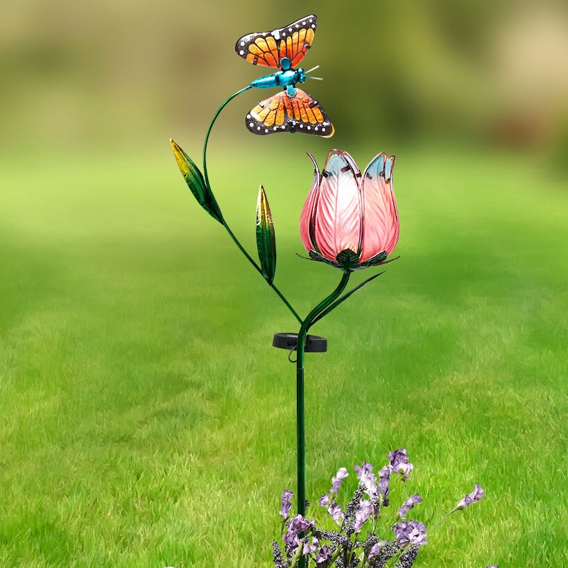 Solar Butterfly Flower Garden Stake