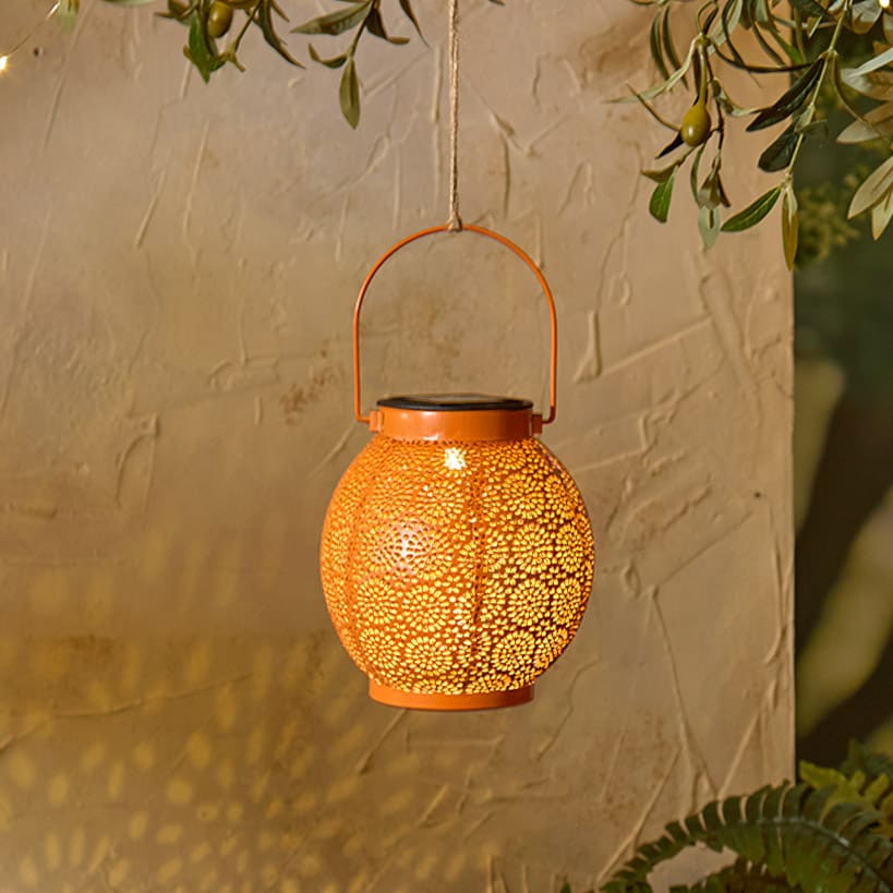 Solar Sunburst Shadow Cast Hanging Lantern
