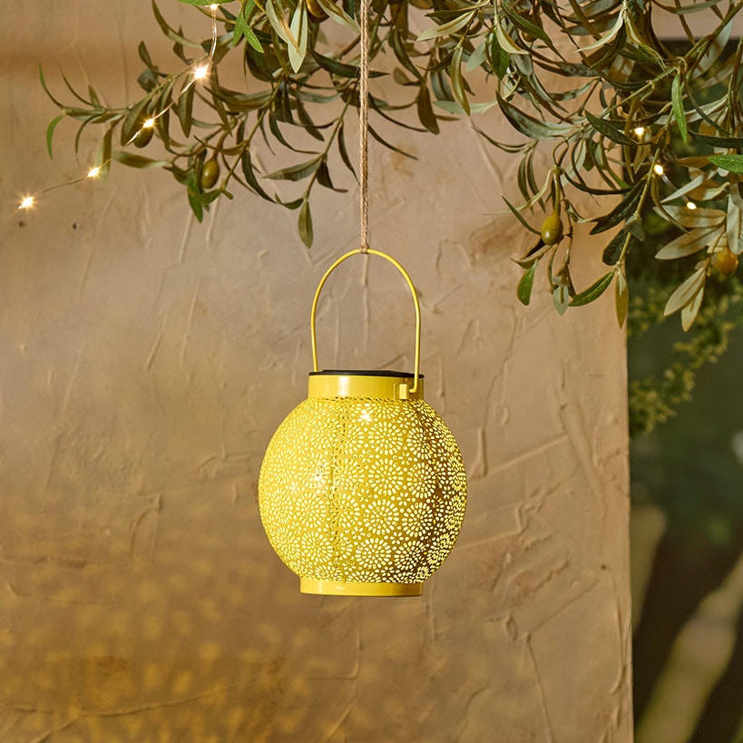 Solar Sunburst Shadow Cast Hanging Lantern