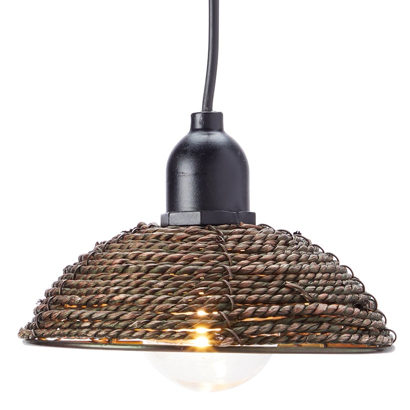 Solar-Powered Small Rattan Pendant Light – Natural and Brown