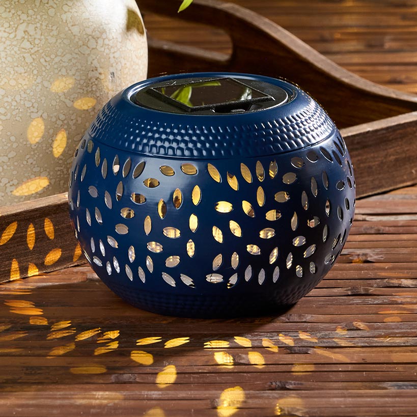 Solar Cutout Shadow Cast Round Table Lanterns