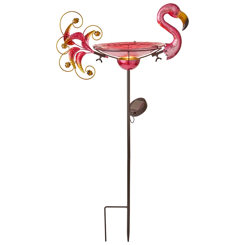 Solar Birdbath Feeder with Garden Stake W89718