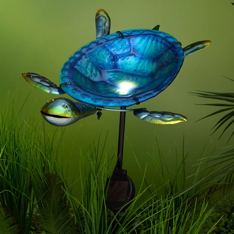 Solar Birdbath Feeder with Garden Stake W89718