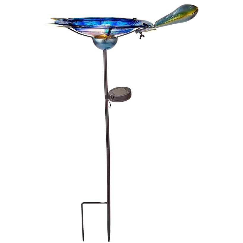 Solar Birdbath Feeder with Garden Stake W89718