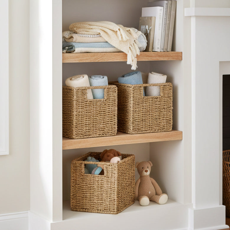 Space-Saving Set of 2 Storage Baskets for Effortless Organization