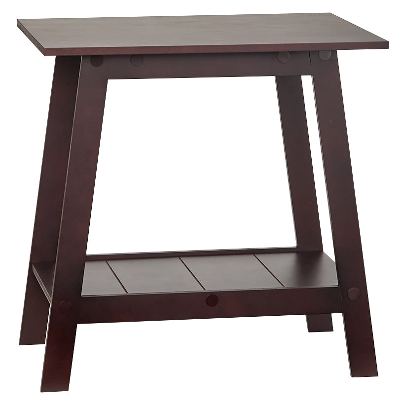 Wood Rectangular 2-Tier Accent Side Table