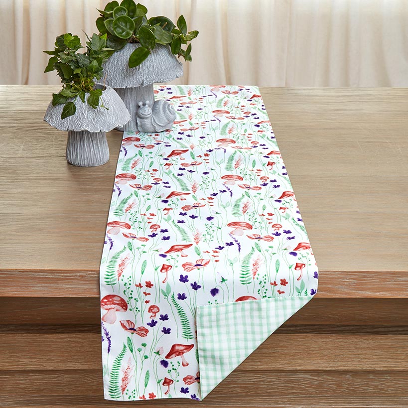 Fairy Garden Mushroom Table Runner or Set of 4 Placemats