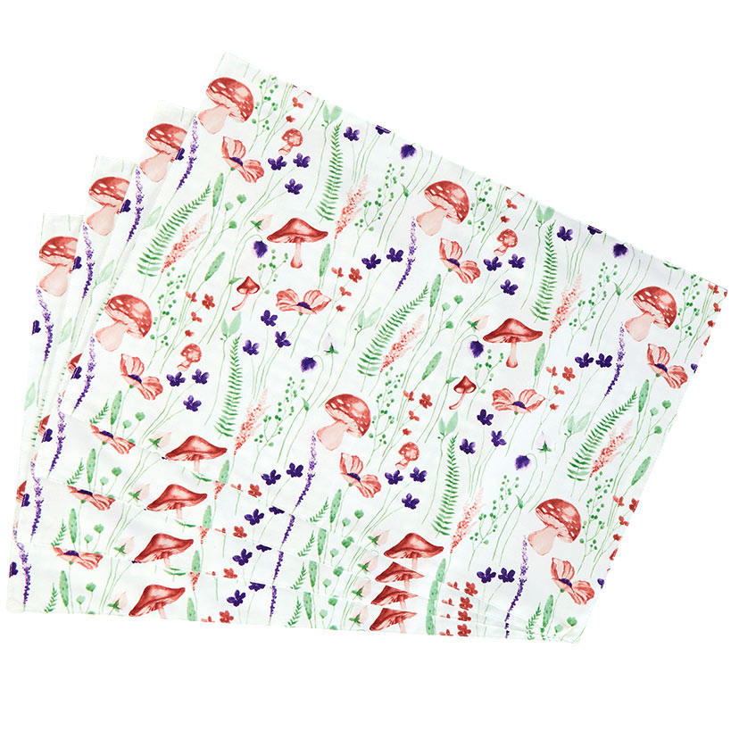 Fairy Garden Mushroom Table Runner or Set of 4 Placemats