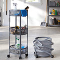 Foldable Utility Cart with Wheels - 3-Tier