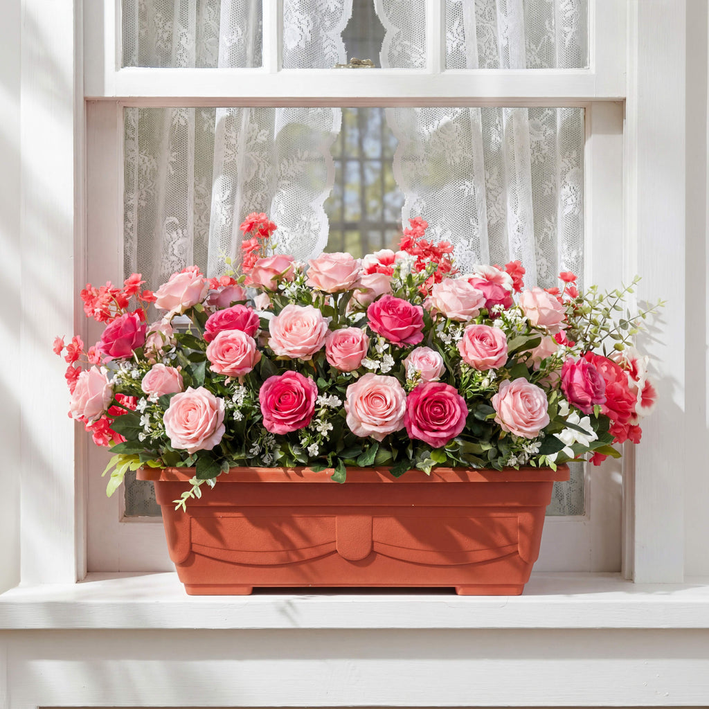 Terracotta-Style Gardening Window Box Planter