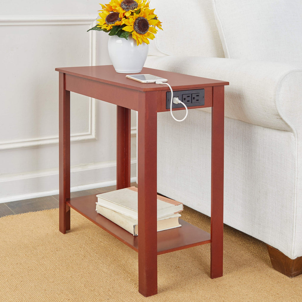 Narrow Side Table with Charging Station E946