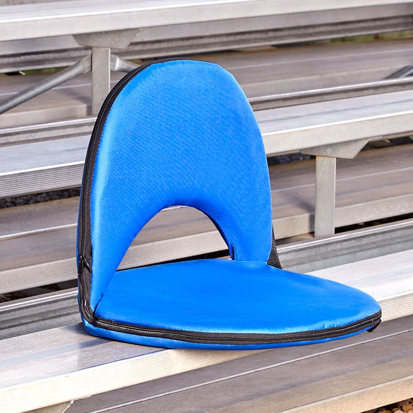 Travel Folding Cushioned Seat 5 Adjustable Positions Blue Or Gray