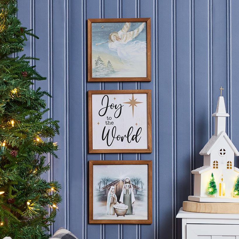 Framed Christmas Wall Art Trio