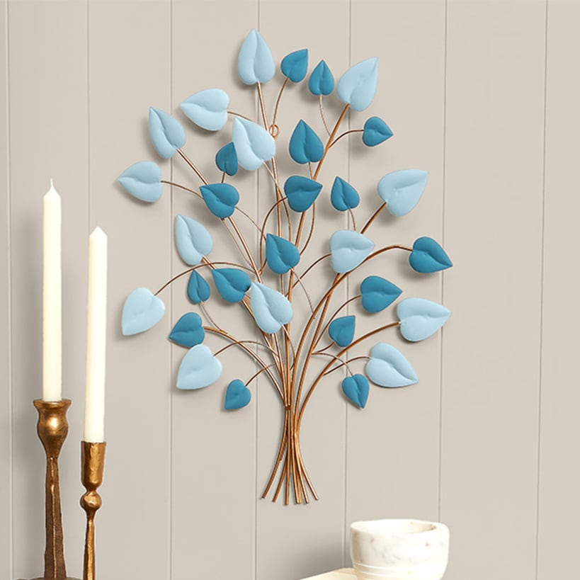 Decorative Metal Wall Tree Décor - Blue/Green, Copper, or Mauve